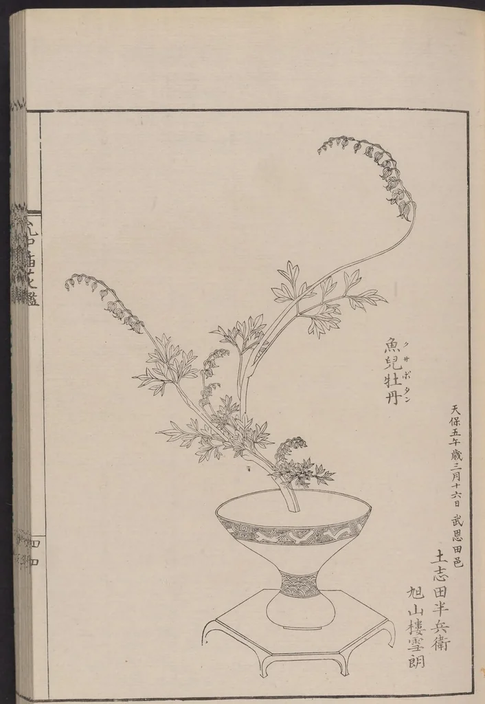 An illustration from Inchū-ryū sōka kagami, 1868, leaf 7