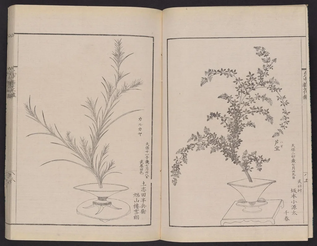 An illustration from Inchū-ryū sōka kagami, 1868, leaf 3