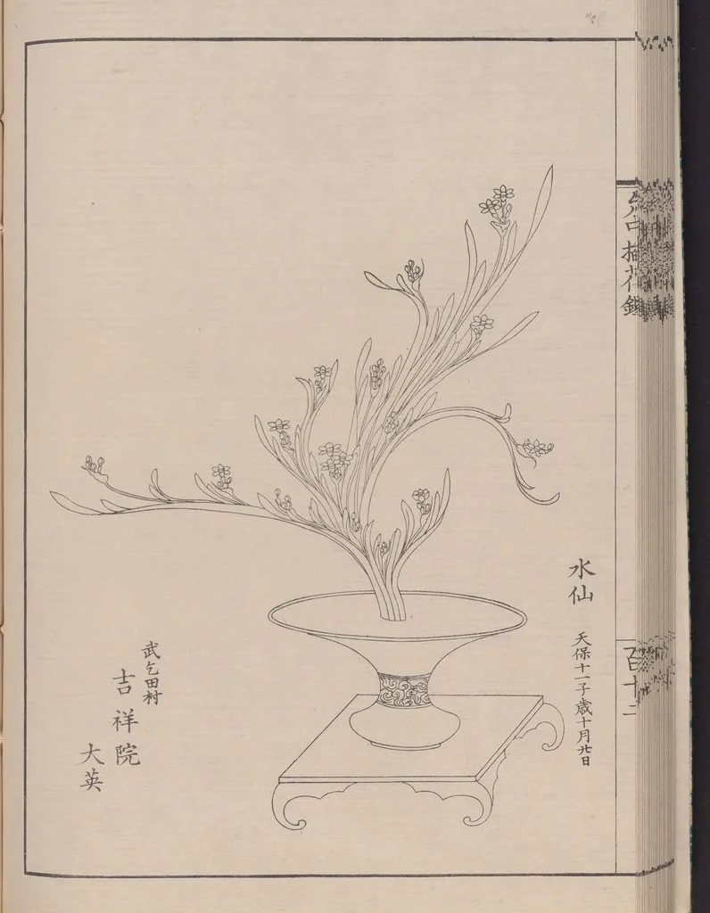 An illustration from Inchū-ryū sōka kagami, 1868, leaf 30