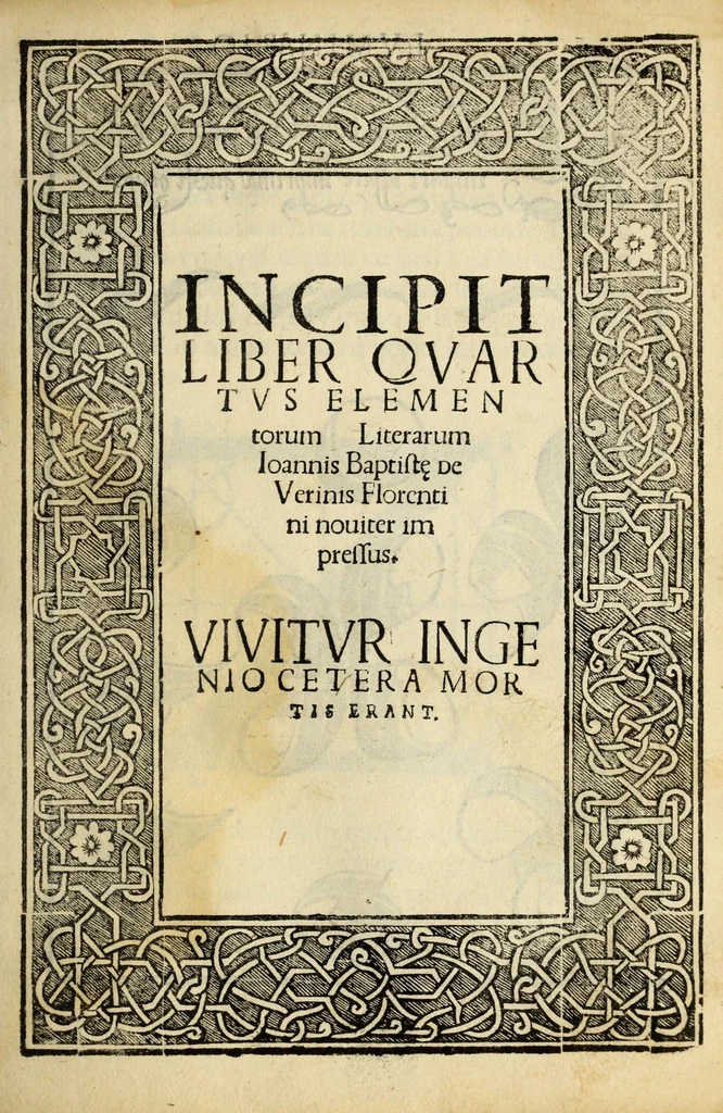An illustration from Incipit liber primus[-quartus] Elementorum litterarum, 1526, leaf 109
