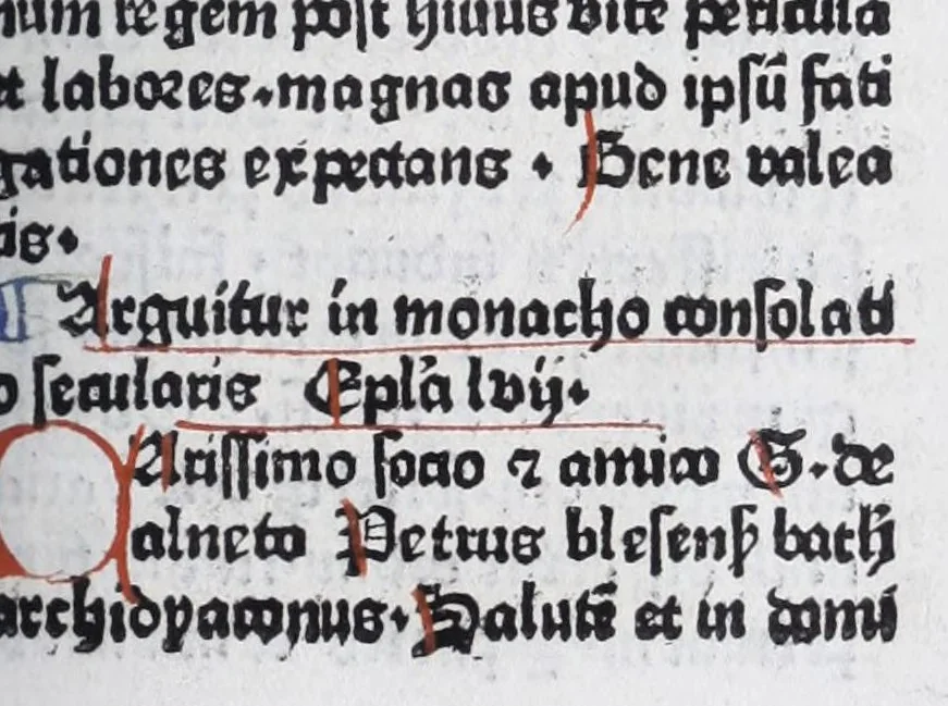An illustration from Incipiu[n]t epistole magistri Petri Blesensis bathonie[n]sis archidyaconi .., leaf 135
