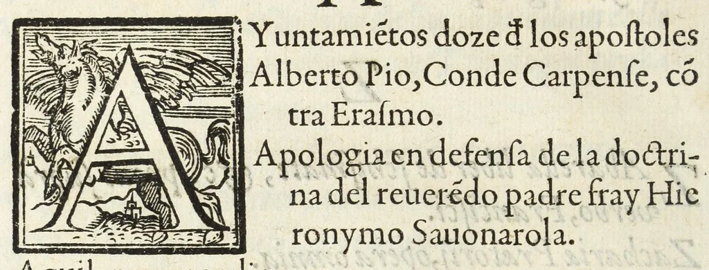 An illustration from Index et catalogvs librorum prohibitorum : mandato Illustriss. ac Reuerẽdiss. D.D. Gasparis a Qviroga, Cardinalis Archiepiscopi Toletani, ac in regnis Hispaniarum generalis inquistitoris, denuò editus : cvm Consilio Svpremi Senatus Sanctae Generalis Inquistionis, 1583, leaf 142