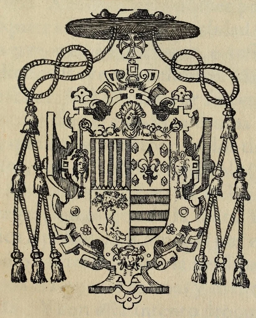 An illustration from Index et catalogvs librorum prohibitorum : mandato Illustriss. ac Reuerẽdiss. D.D. Gasparis a Qviroga, Cardinalis Archiepiscopi Toletani, ac in regnis Hispaniarum generalis inquistitoris, denuò editus : cvm Consilio Svpremi Senatus Sanctae Generalis Inquistionis, 1583, leaf 5