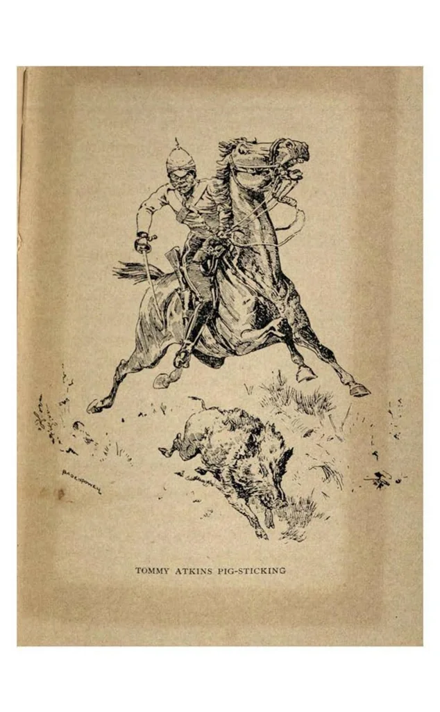 An illustration from Sport in War, 1900, leaf 156