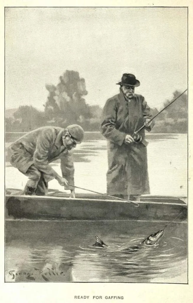 An illustration from Pike and Perch, with chapters by ‘John Bickerdyke’ and W. H. Pope; Cookery by Alexander Inns Shand- Fur, Feather and Fin Series, 1900, leaf 108