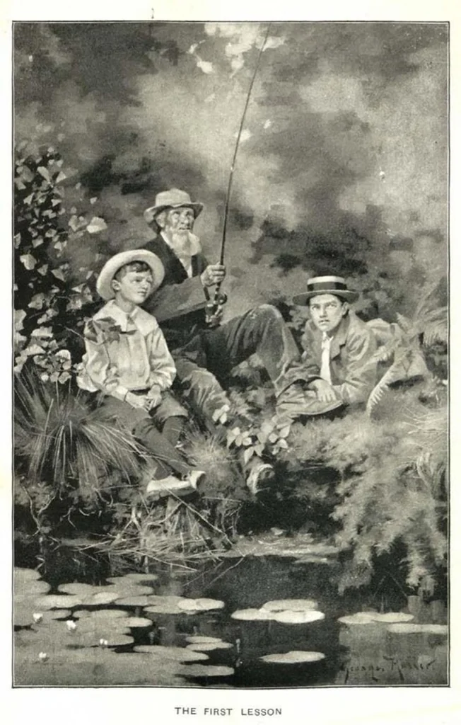 An illustration from Pike and Perch, with chapters by ‘John Bickerdyke’ and W. H. Pope; Cookery by Alexander Inns Shand- Fur, Feather and Fin Series, 1900, leaf 278