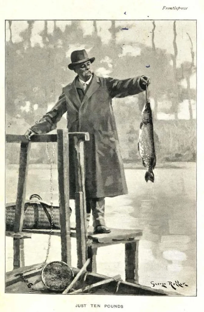An illustration from Pike and Perch, with chapters by ‘John Bickerdyke’ and W. H. Pope; Cookery by Alexander Inns Shand- Fur, Feather and Fin Series, 1900, leaf 7