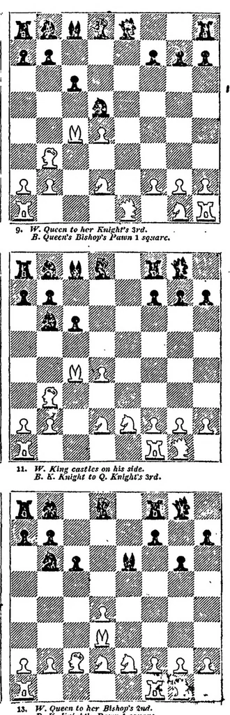 An illustration from Chess: Rendered Familiar by Tabular Demonstrations of the Various Positions and Movements, 1819, leaf 132