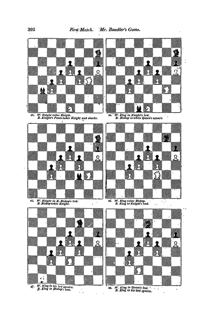 An illustration from Chess: Rendered Familiar by Tabular Demonstrations of the Various Positions and Movements, 1819, leaf 315