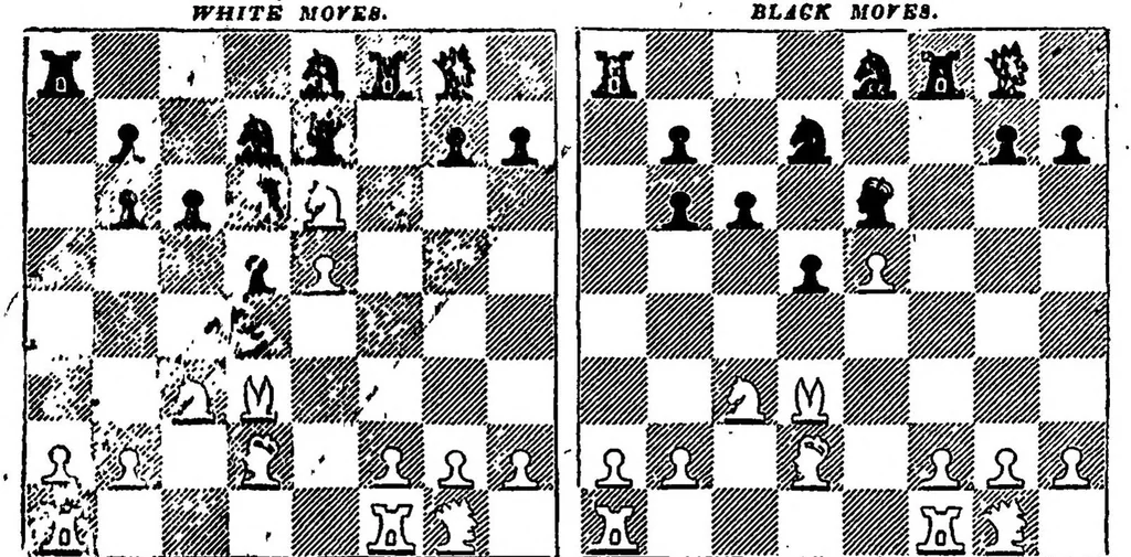 An illustration from Chess: Rendered Familiar by Tabular Demonstrations of the Various Positions and Movements, 1819, leaf 55