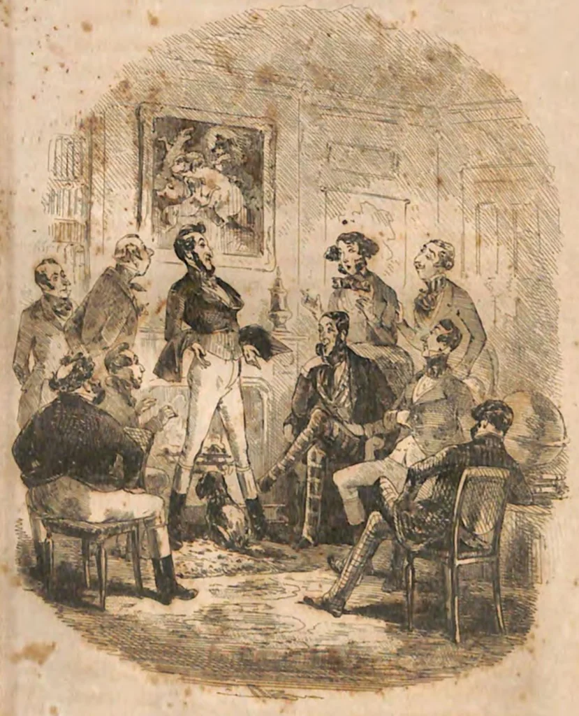 An illustration from Hawbuck Grange: or the sporting adventures of Thomas Scott, Esq., 1847, leaf 110
