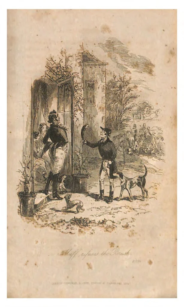 An illustration from Hawbuck Grange: or the sporting adventures of Thomas Scott, Esq., 1847, leaf 244