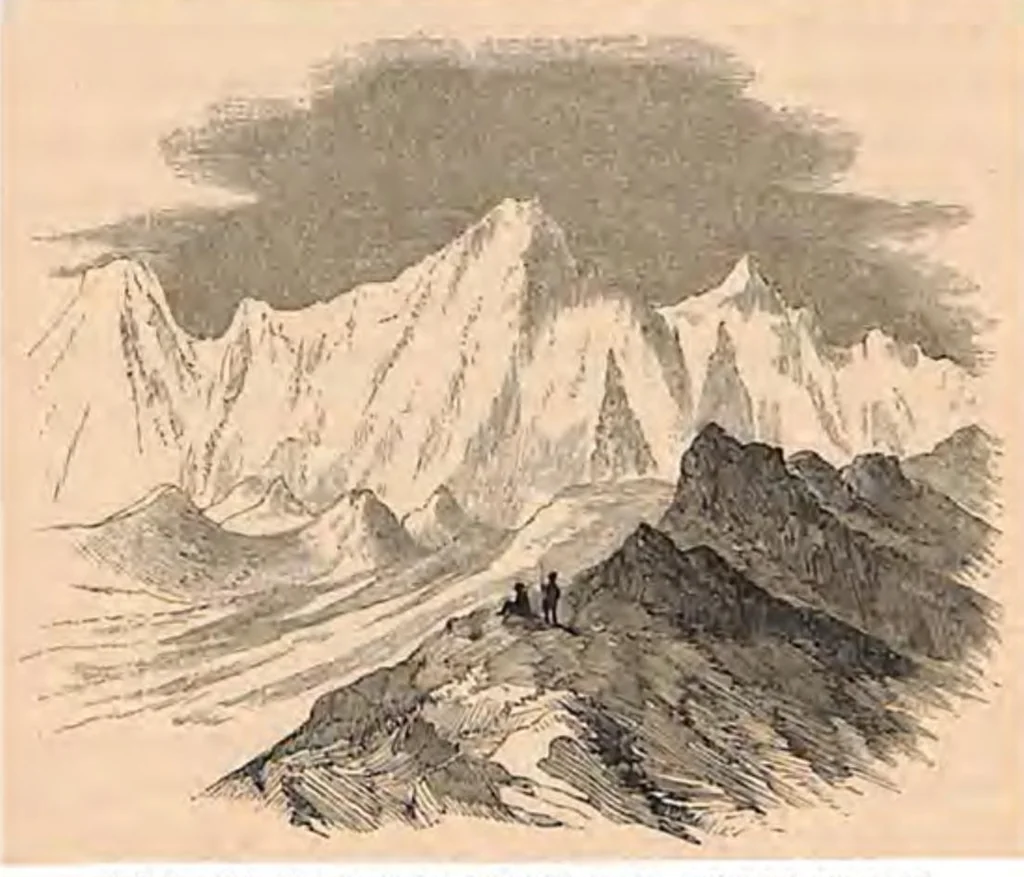 An illustration from Peaks, Passes and Glaciers: A Series of Excursions by Members of the Alpine Club, 1859, leaf 90