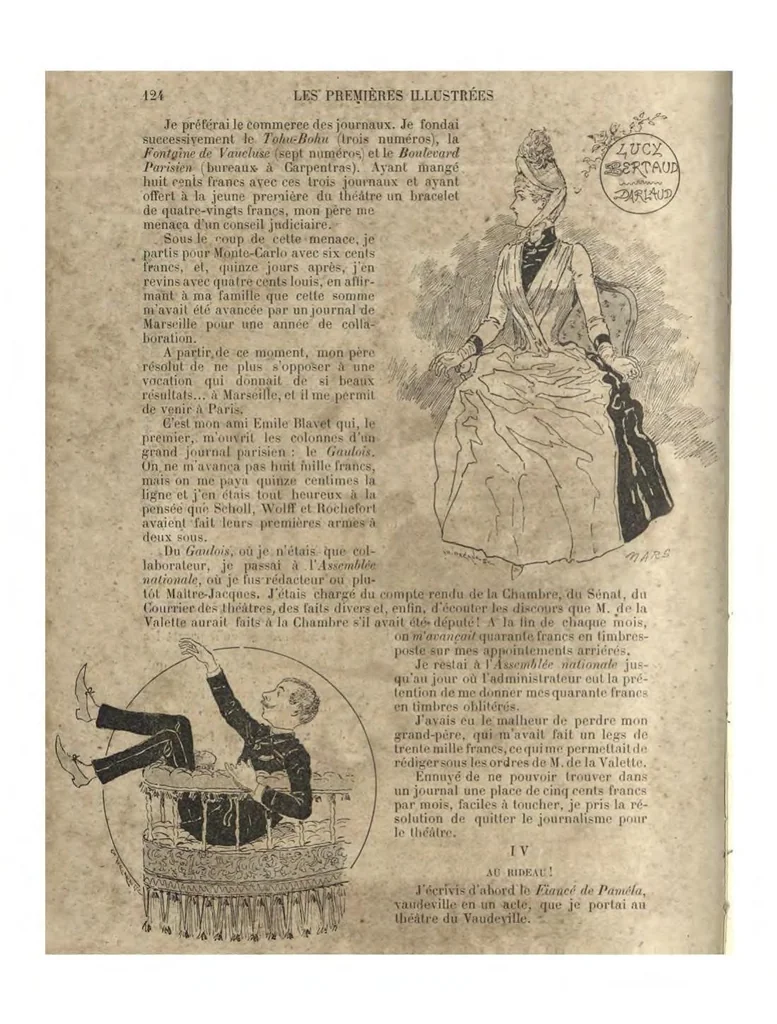 An illustration from Les Premiers Illustrees: Saison Theatrale, 1855, leaf 208
