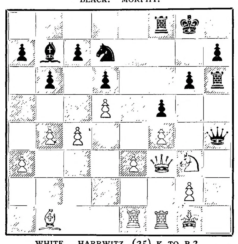 An illustration from Chess Novelties and their latest Developments with comparisons of the Progress of Chess Openings of the Past Century and the Present not dealt with Existing Works, 1895, leaf 210