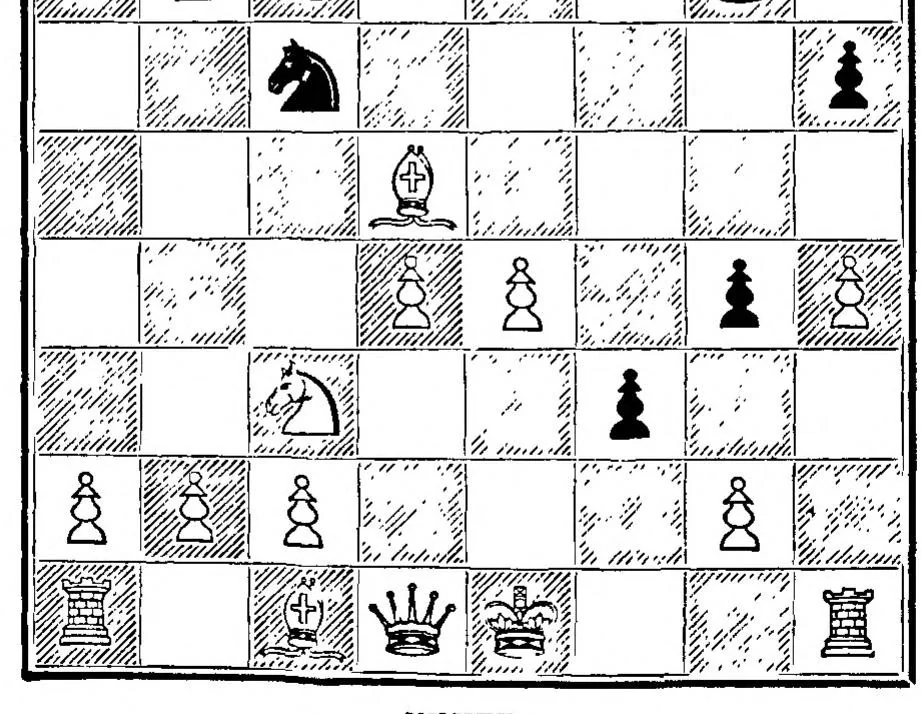 An illustration from Chess Novelties and their latest Developments with comparisons of the Progress of Chess Openings of the Past Century and the Present not dealt with Existing Works, 1895, leaf 296