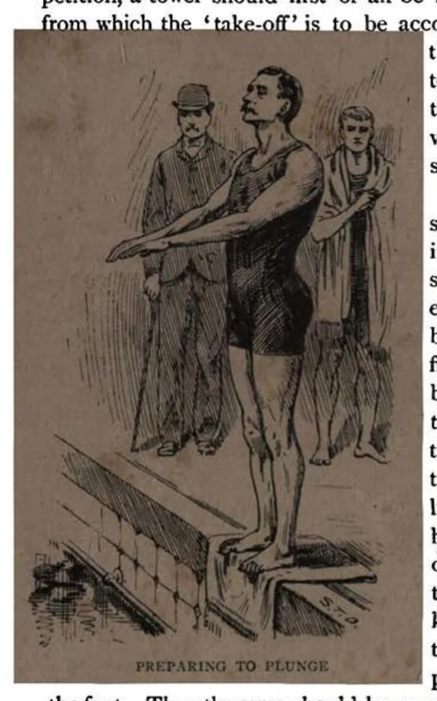 An illustration from Swimming (the Badminton Library of Sports and Pastimes), 1893, leaf 137