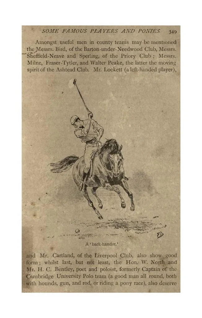 An illustration from Riding; Polo (the Badminton Library of Sports and Pastimes), 1891, leaf 388