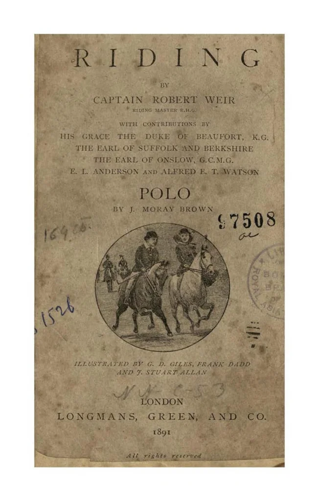 An illustration from Riding; Polo (the Badminton Library of Sports and Pastimes), 1891, leaf 4