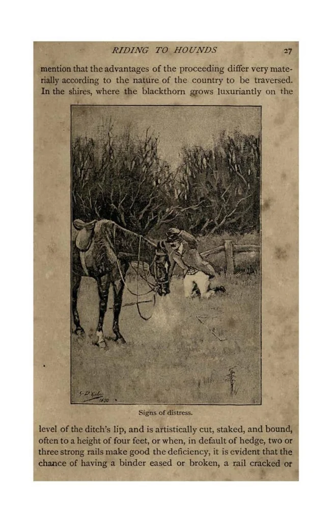An illustration from Riding; Polo (the Badminton Library of Sports and Pastimes), 1891, leaf 48