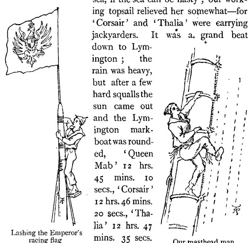 An illustration from Yachting, in Two Volumes, Vol. II, 1894, leaf 425
