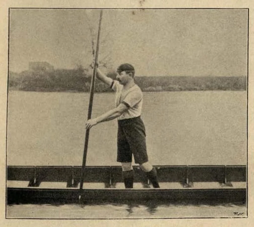 An illustration from Rowing; Punting (the Badminton Library of Sports and Pastimes), 1898, leaf 312