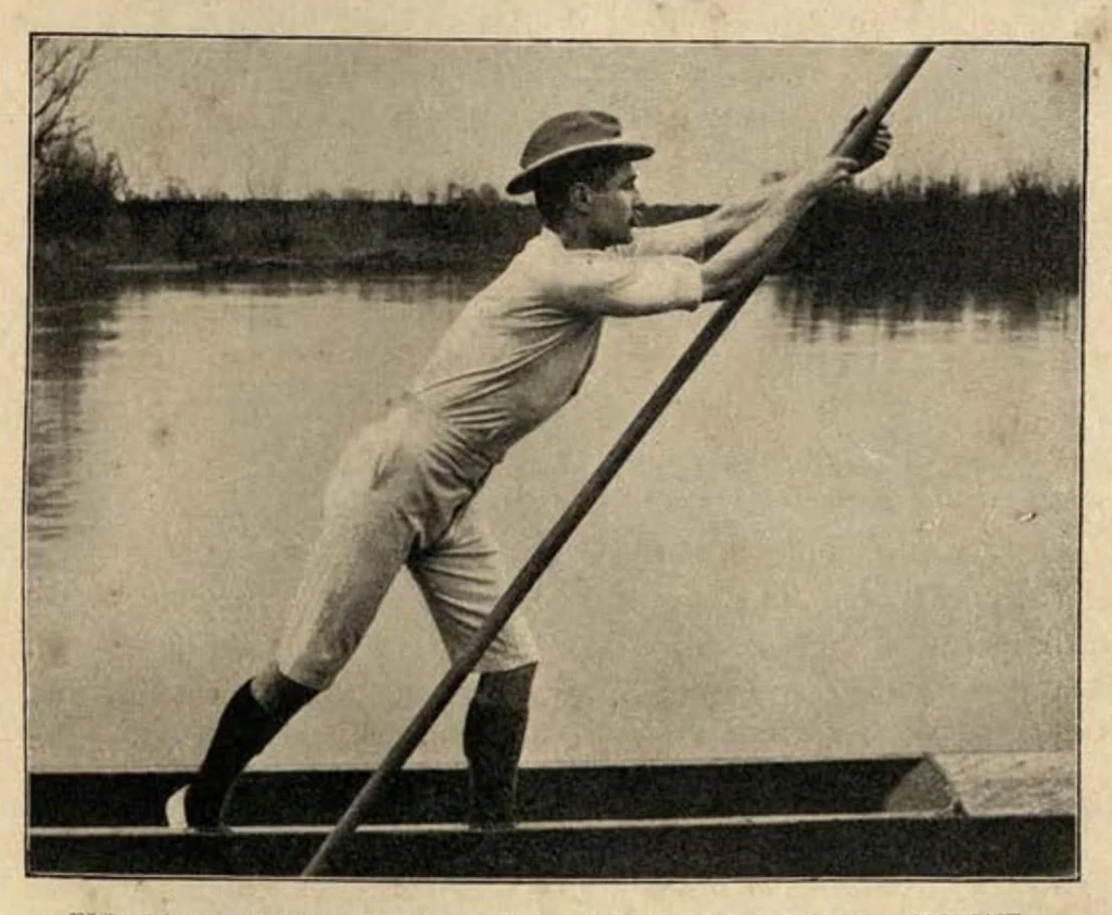 An illustration from Rowing; Punting (the Badminton Library of Sports and Pastimes), 1898, leaf 338