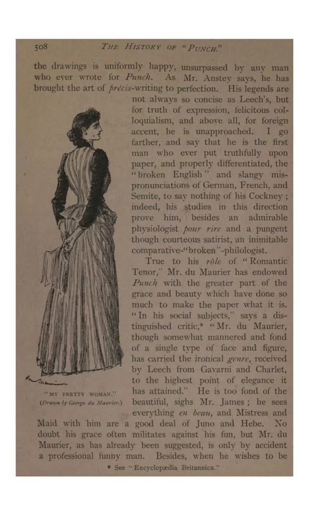 An illustration from The History of Punch, 1895, leaf 527