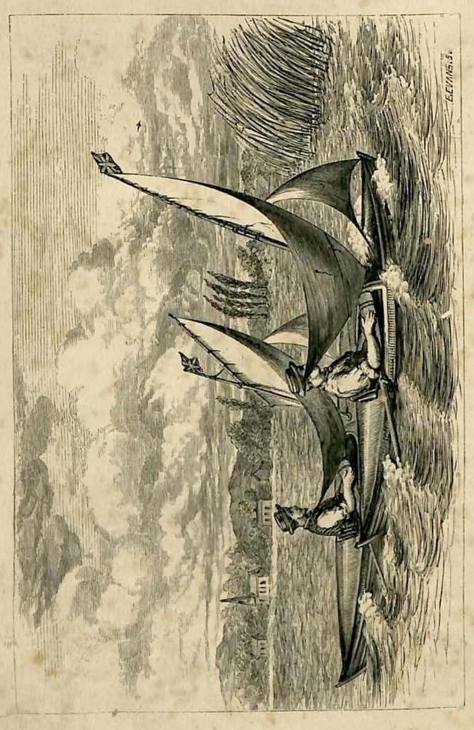 An illustration from Canoe Travelling: Log of a Cruise on the Baltic and Practical Hints on Building and Fitting Canoes, 1871, leaf 116