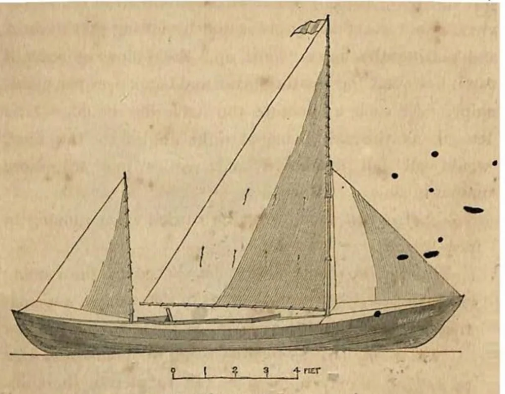 An illustration from Canoe Travelling: Log of a Cruise on the Baltic and Practical Hints on Building and Fitting Canoes, 1871, leaf 159