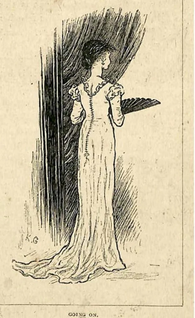 An illustration from Amateur Theatricals, 1879, leaf 69