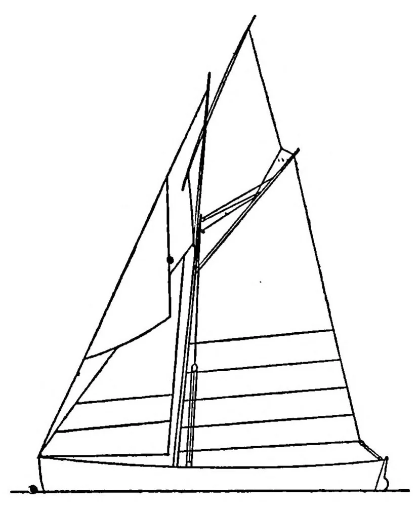 An illustration from Boat Sailing and Racing; containing Practical Instructions for Bending and Setting Sails, Trimming, Steering and Handling Boats under all Circumtances of Wind and Weather; descriptions of some interesting and instructive foreign Rigs also some useful hints on Racing, with a View to Winning, 1885, leaf 44