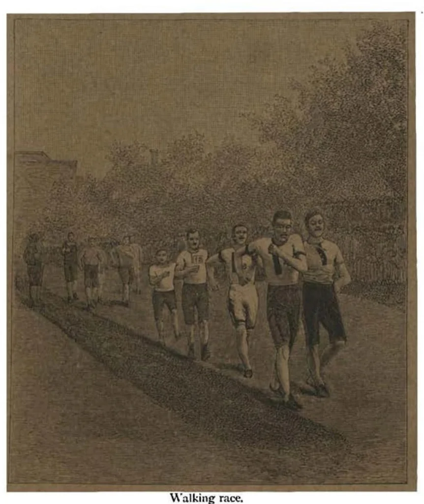 An illustration from Athletics and Football (the Badminton Library of Sports and Pastimes), 1887, leaf 152