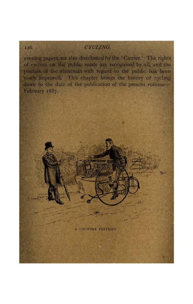 An illustration from Cycling (the Badminton Library of Sports and Pastimes), 1887, leaf 161