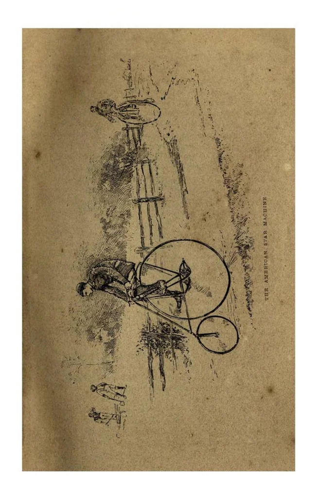 An illustration from Cycling (the Badminton Library of Sports and Pastimes), 1887, leaf 46