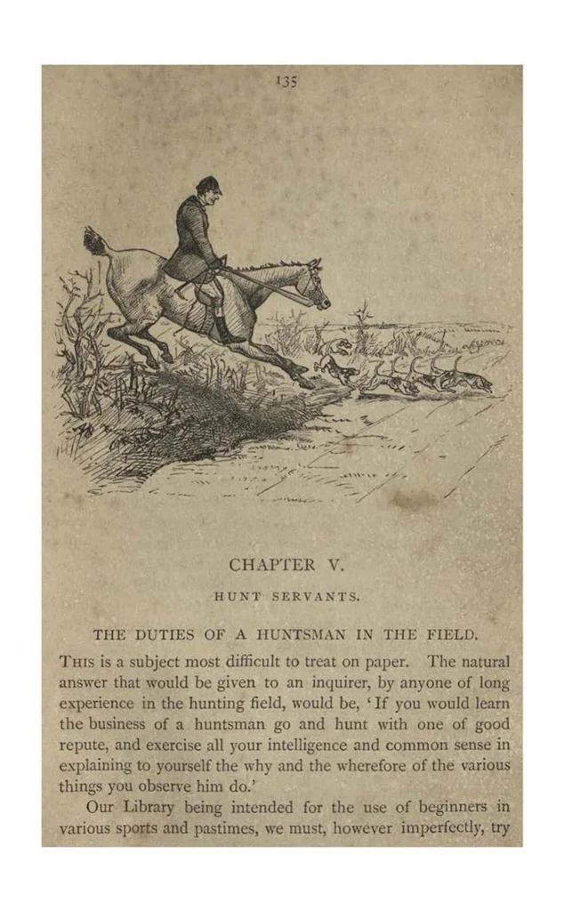 An illustration from Hunting (the Badminton Library of Sports and Pastimes), 1885, leaf 150