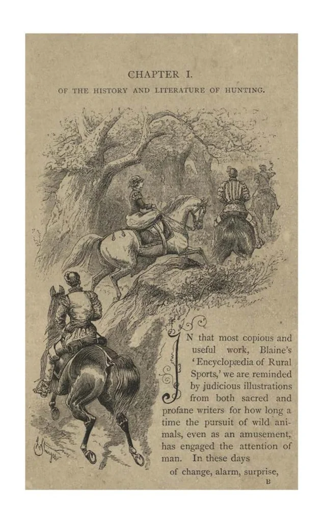 An illustration from Hunting (the Badminton Library of Sports and Pastimes), 1885, leaf 16