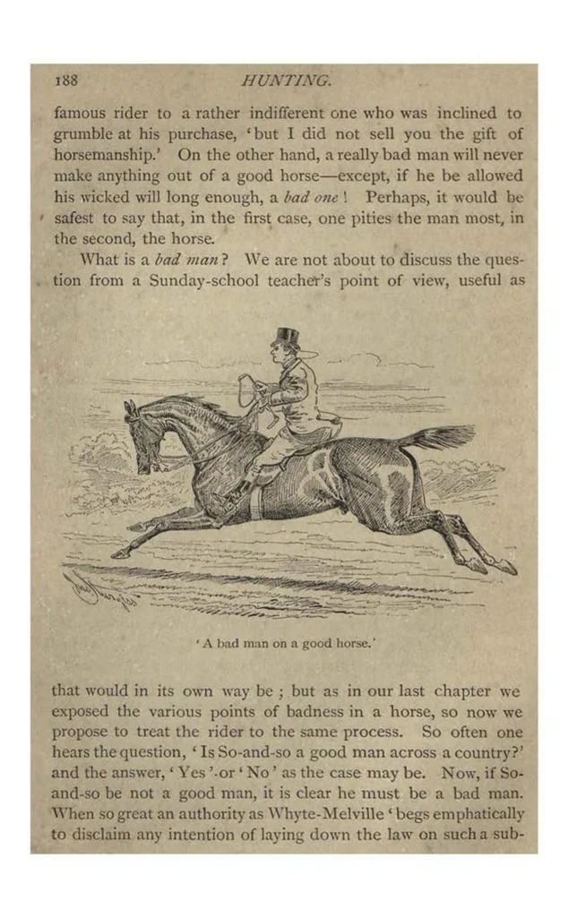 An illustration from Hunting (the Badminton Library of Sports and Pastimes), 1885, leaf 203