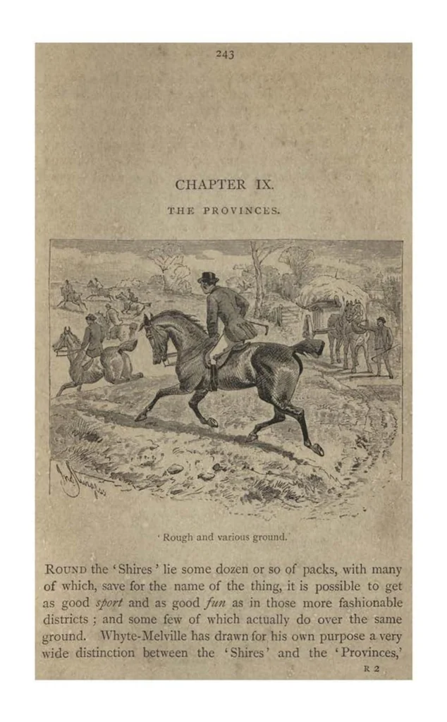 An illustration from Hunting (the Badminton Library of Sports and Pastimes), 1885, leaf 258