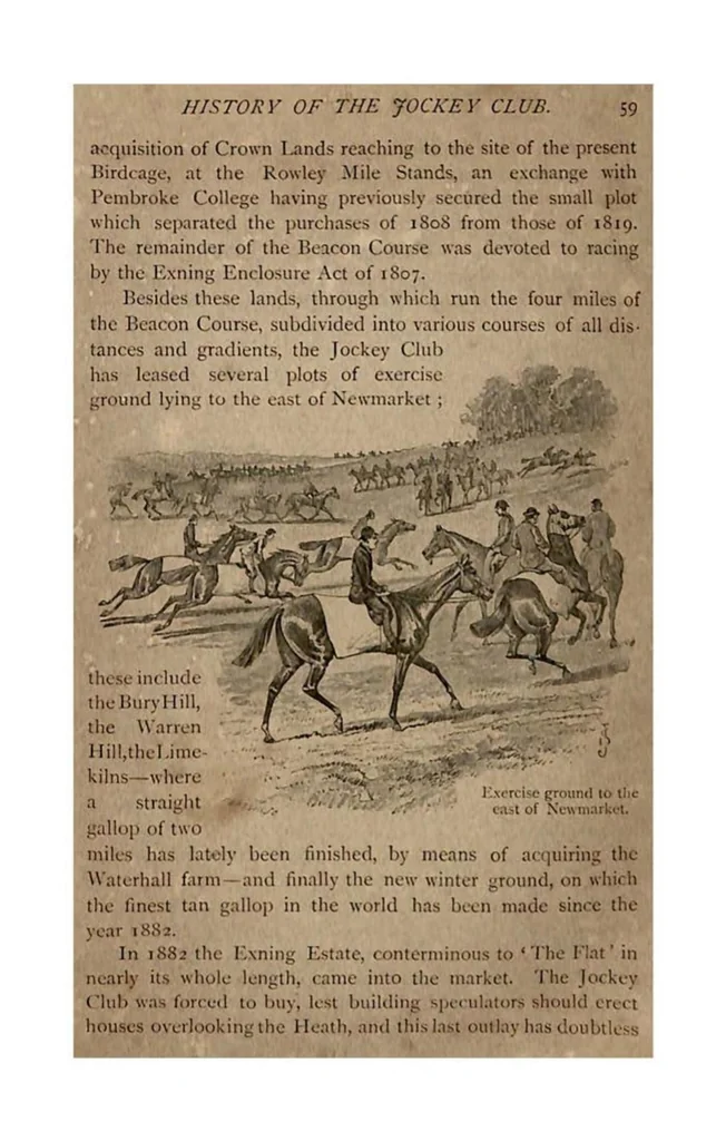 An illustration from Racing and Steeple-Chasing (the Badminton Library of Sports and Pastimes), 1886, leaf 74