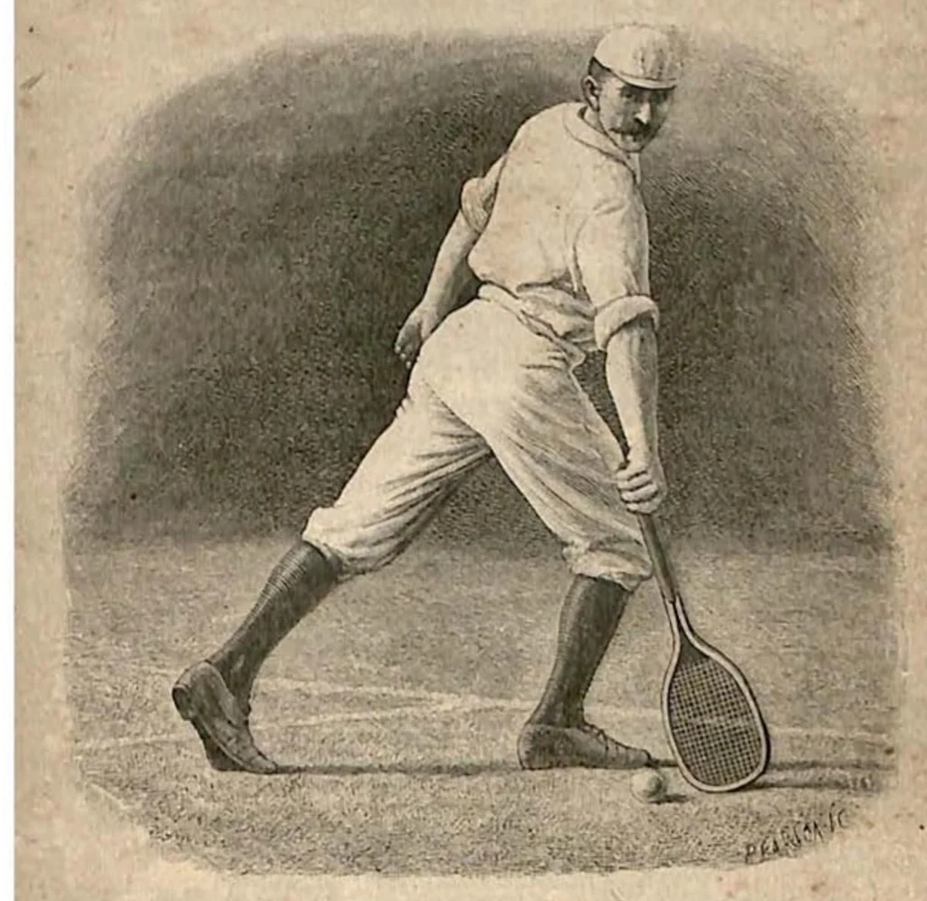 An illustration from Tennis; Lawn Tennis; Rackets; Fives (the Badminton Library of Sports and Pastimes), 1890, leaf 272