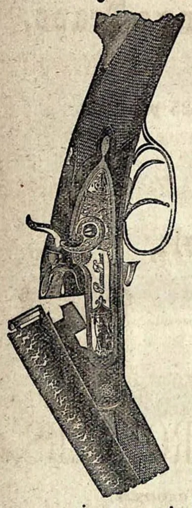 An illustration from Field, Cover and Trap Shooting; embracing hints for skilled Marksmen; instructions for Young Sportsmen; Haunts and Habits of Game Birds; Flight and Resorts of Water Fowl; Breeding and Breaking of Dogs, 1878, leaf 479