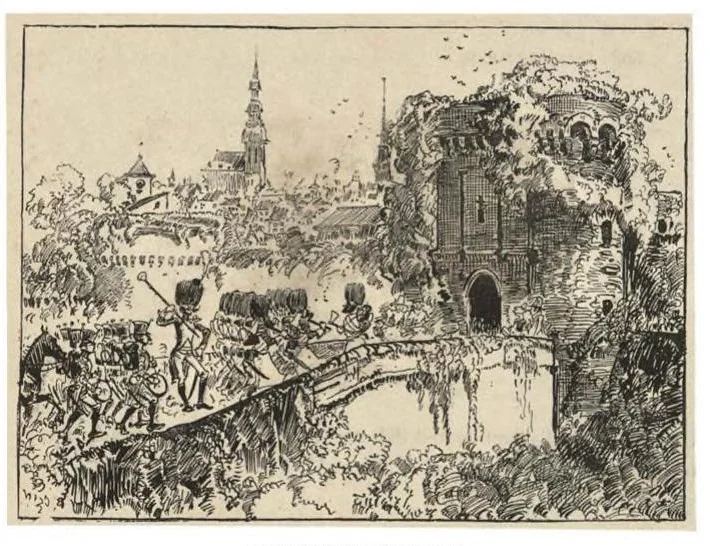 An illustration from Le Voyage de M. Dumollet, Text et Dessins, 1883, leaf 118