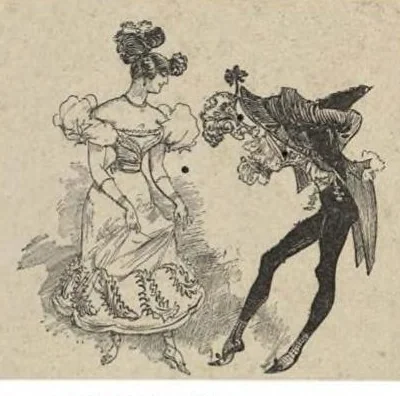 An illustration from Le Voyage de M. Dumollet, Text et Dessins, 1883, leaf 37
