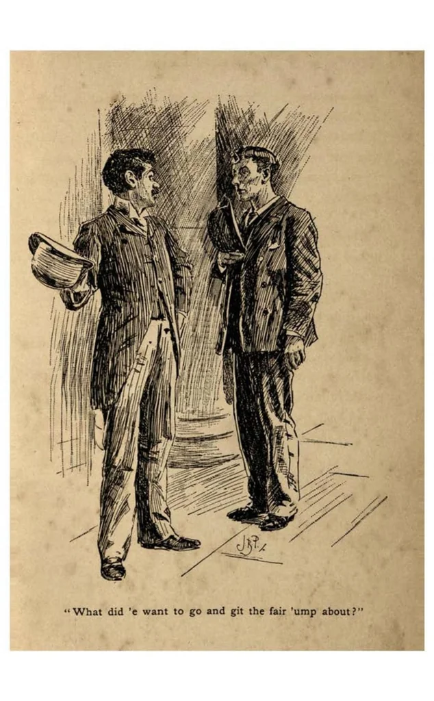 An illustration from Puppets at Large: Scenes and Subjects, from Mr. Punch’s Show, 1897, leaf 20