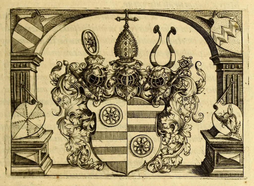 An illustration from Indiae Orientalis pars VI. Veram et historicam descriptionem auriferi regni Guineae, ad Africam pertinentis, quod alias littus de Mina vocant, : continens, qua situs loci, ratio vrbium & domorum, portus item & flumina varia, cum variis incolarum superstitionibus, educatione, forma, commerciis, linguis & moribus, succincta breuitate explicantur & percensentur., 1604, leaf 9
