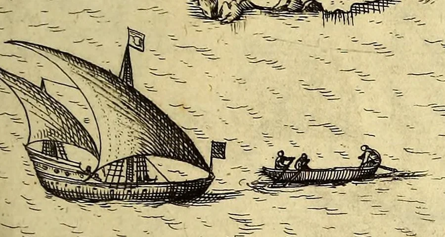 An illustration from Indiae Orientalis pars VI. Veram et historicam descriptionem auriferi regni Guineae, ad Africam pertinentis, quod alias littus de Mina vocant, : continens, qua situs loci, ratio vrbium & domorum, portus item & flumina varia, cum variis incolarum superstitionibus, educatione, forma, commerciis, linguis & moribus, succincta breuitate explicantur & percensentur., 1604, leaf 191