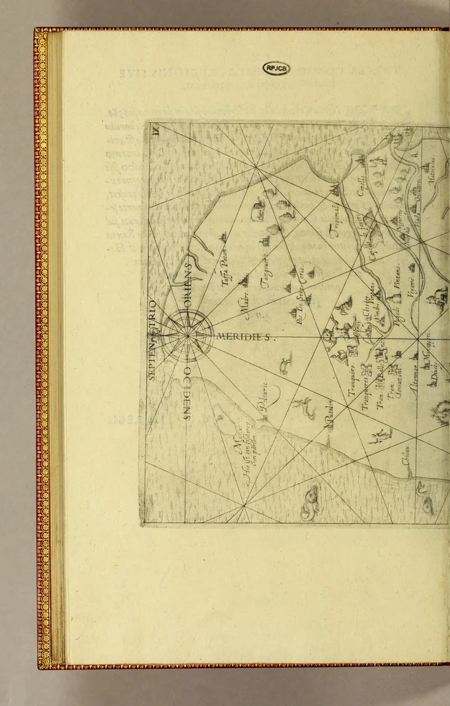 An illustration from Indiae Orientalis pars septima; Nauigationes duas, primam, trium annorum, à Georgio Spilbergio, trium nauium praefecto, Ann. 1601. ex Selandia in Indiam Orientalem susceptam: : alteram, nouem annorum, à Casparo Balby, gemmario Veneto, anno 1579. ex Alepo Babyloniam versus, & inde porro ad regnum Pegu vsque continuatam, continens. Omnium, quae illi quidem ad annum 1604. huic vero ad annum 1588. vsque acciderunt, commemoratione; regnum item, locorum, populorum, rituumque variorum descriptione addita., 1606, leaf 164