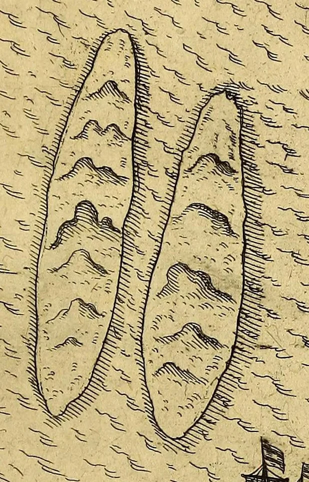 An illustration from Indiae Orientalis pars octaua: Navigationes quinque, : primam, à Iacobo Neccio, ab anno 1600. vsque ad annum 1603. Secundam, à Iohanne Hermanno de Bree, ab anno 1602. vsq[ue], ad annum 1604. Tertiam, à Cornelio Nicolai, annis quatuor. Quartam, à Cornelio de Vena, duobus annis. Quintam, sub Stephano de Hagen tribus annis, in Indiam Orientalem susceptas & peractas continens. Locorum, regnum, populorum, rituuḿque variorum descriptione, victoriarum item à Lusitanis reportatarum, & Araboinae, Tidoriśque expugnationis commemoratione addita., 1607, leaf 149