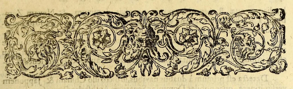 An illustration from Indiae Orientalis pars vndecima, : quâ continetur I. Duarum navigationum, quas jussu Emanuelis Portugalliae regis in Indiam Orientalem Ann. 1501. Dn. Americus Vesputius instituit, historia. II. Vera atque hactenus inaudita Angli cujusdam relatio, qui nave quadam, cui Ascenionis nomen, in extremam Indiae Orientalis oram Cambajam vectus, ac naufragium ibidem passus, postea quàm plurimas nobis incognitas regiones, amplissimasq[ue] urbes peragravit, ińque iis multa lectu auditúque jucunda observavit. III. Descriptio regionis Spitzbergae additâ simul relatione in juriarum, quas Ann. 1613. alii piscatores ab Anglis perpessi sunt: & protestatione contra Anglos, qui sibi folis omne jus in istam regionem vendicarunt. Nunc primum Latio donata, atq[ue] elegantissimè in aes incisis imaginibus illustratae., 1619, leaf 53